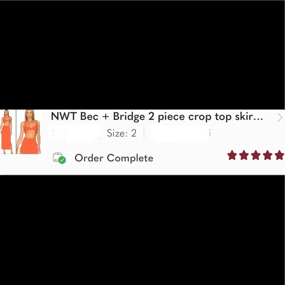 $390 ⬇️NWT Bec + Bridge 2 piece crop top skirt set 6/M co-ord - Picture 9 of 11